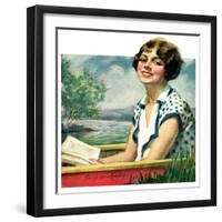 "Summer Reading,"September 4, 1926-Bradshaw Crandall-Framed Giclee Print