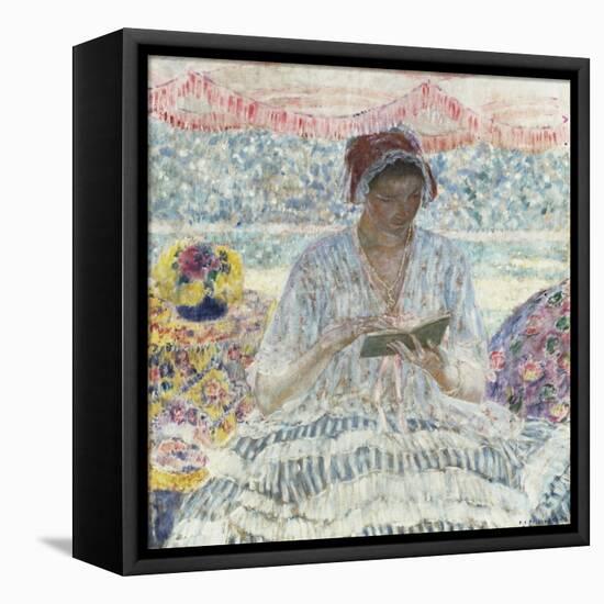 Summer Reading-Frederick Carl Frieseke-Framed Stretched Canvas