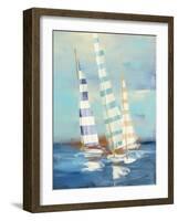 Summer Regatta III Stripes-Julia Purinton-Framed Art Print