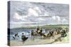 Summer Residents Enjoying the Beach in Newport, Rhode Island, 1870s-null-Stretched Canvas