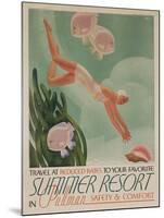 Summer Resort Travel Poster-null-Mounted Giclee Print