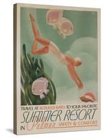 Summer Resort Travel Poster-null-Stretched Canvas
