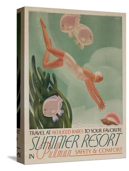 Summer Resort Travel Poster--Stretched Canvas