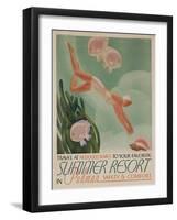 Summer Resort Travel Poster-null-Framed Giclee Print