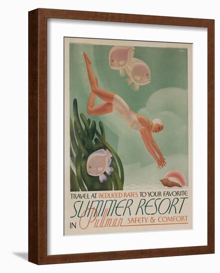 Summer Resort Travel Poster-null-Framed Giclee Print