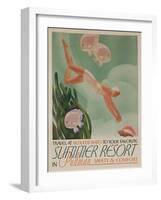 Summer Resort Travel Poster-null-Framed Giclee Print