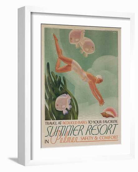 Summer Resort Travel Poster-null-Framed Giclee Print