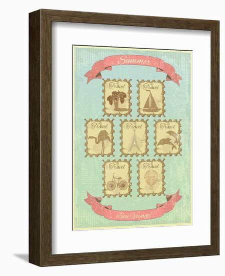 Summer Retro Card-elfivetrov-Framed Art Print