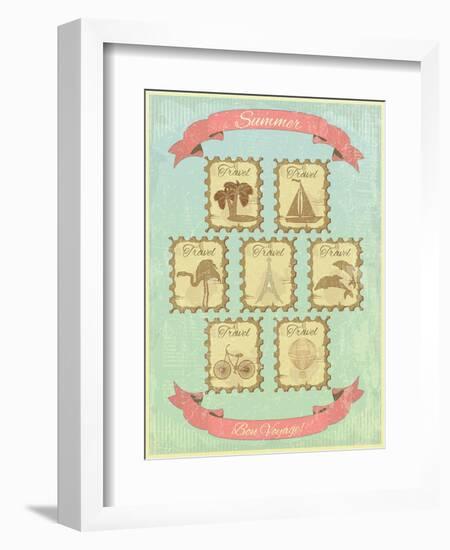 Summer Retro Card-elfivetrov-Framed Art Print