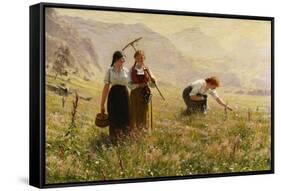 Summer's Day in Norway; Ein Sommertag in Norwegen-Hans Dahl-Framed Stretched Canvas