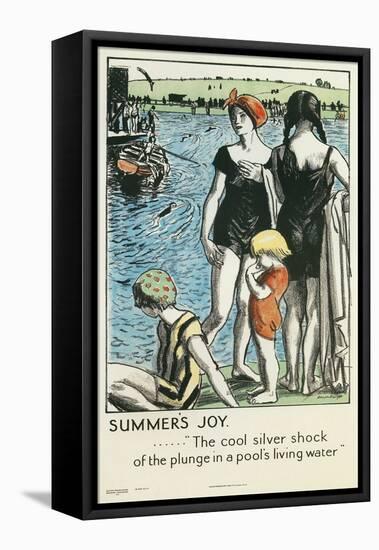 Summer's Joy, Swimming-null-Framed Stretched Canvas