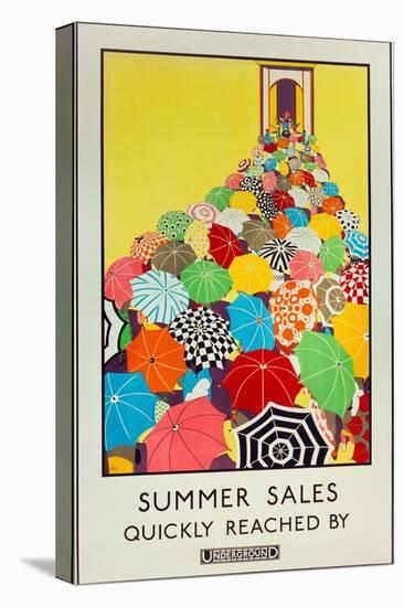 Summer Sales, Quickly Reached by Underground, 1925-Mary Koop-Stretched Canvas