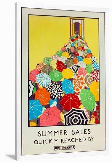 Summer Sales, Quickly Reached by Underground, 1925-Mary Koop-Framed Giclee Print