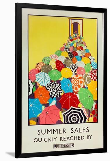 Summer Sales, Quickly Reached by Underground, 1925-Mary Koop-Framed Giclee Print