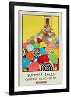 Summer Sales, Quickly Reached by Underground, 1925-Mary Koop-Framed Giclee Print