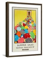 Summer Sales, Quickly Reached by Underground, 1925-Mary Koop-Framed Giclee Print