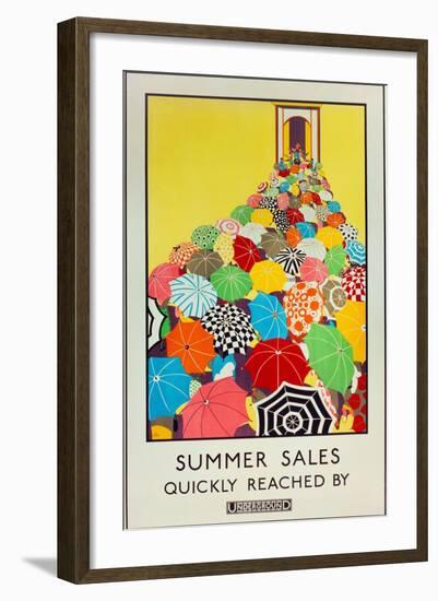 Summer Sales, Quickly Reached by Underground, 1925-Mary Koop-Framed Giclee Print