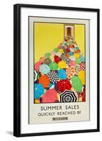 Summer Sales, Quickly Reached by Underground, 1925-Mary Koop-Framed Giclee Print