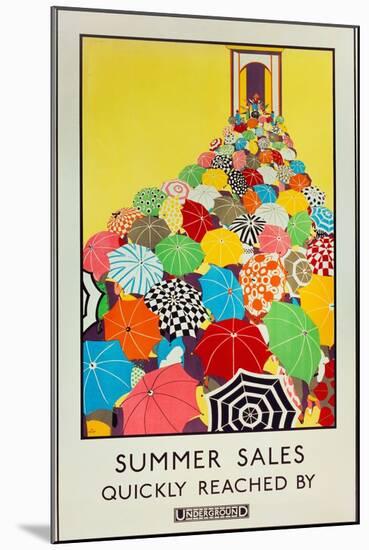 Summer Sales, Quickly Reached by Underground, 1925-Mary Koop-Mounted Giclee Print