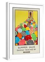 Summer Sales, Quickly Reached by Underground, 1925-Mary Koop-Framed Premium Giclee Print