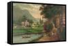 Summer Scene in the Catskills-null-Framed Stretched Canvas