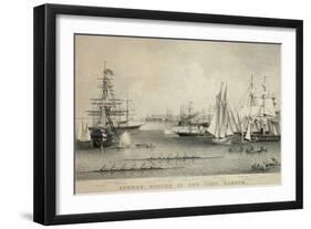 Summer Scenes in New York Harbor-null-Framed Art Print