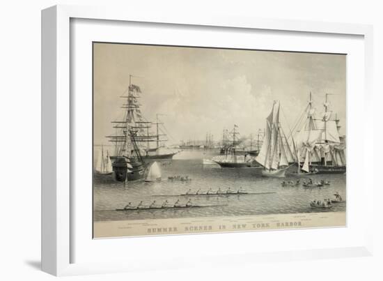 Summer Scenes in New York Harbor-null-Framed Art Print