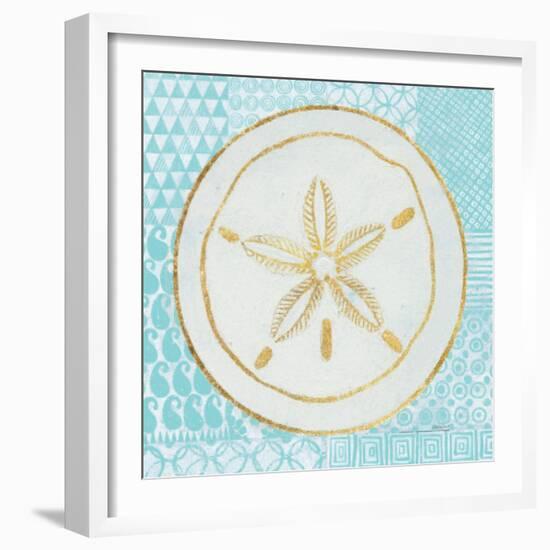 Summer Shells I Teal and Gold-Kathrine Lovell-Framed Art Print