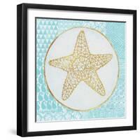 Summer Shells IV Teal and Gold-Kathrine Lovell-Framed Premium Giclee Print