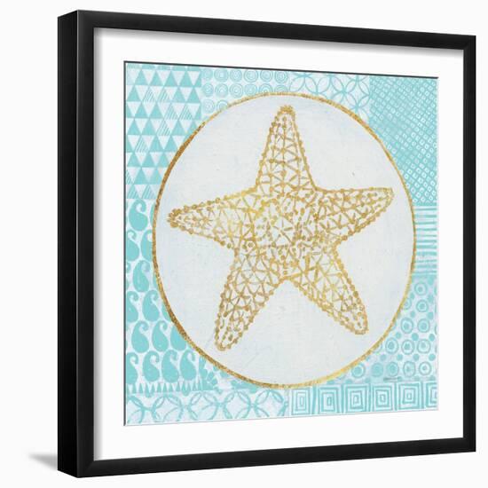 Summer Shells IV Teal and Gold-Kathrine Lovell-Framed Premium Giclee Print