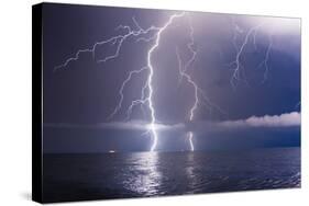 Summer Storm Beginning with Lightning-Leonid Tit-Stretched Canvas