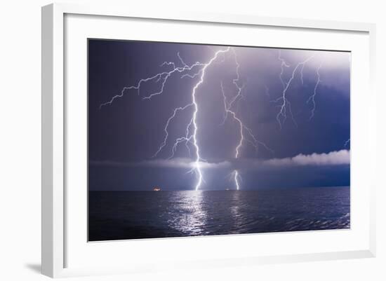 Summer Storm Beginning with Lightning-Leonid Tit-Framed Photographic Print