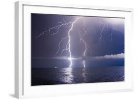 Summer Storm Beginning with Lightning-Leonid Tit-Framed Photographic Print