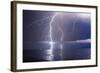 Summer Storm Beginning with Lightning-Leonid Tit-Framed Photographic Print