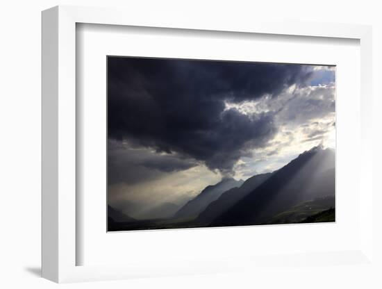 Summer Storm Clearing over the Mountains of the Valais Region, Swiss Alps, Switzerland, Europe-David Pickford-Framed Photographic Print