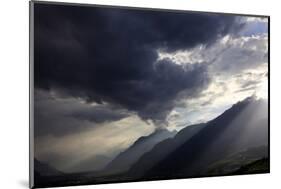 Summer Storm Clearing over the Mountains of the Valais Region, Swiss Alps, Switzerland, Europe-David Pickford-Mounted Photographic Print