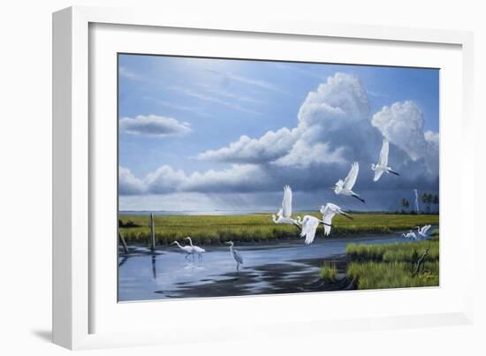 Summer Storm Egrets-Wilhelm Goebel-Framed Giclee Print