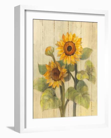 Summer Sunflowers II on Barnboard-Albena Hristova-Framed Art Print