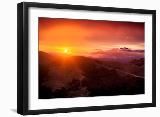 Summer Sunrise and Fog, Moody East Bay Hills,  Northern California-Vincent James-Framed Photographic Print