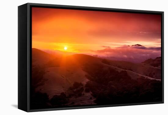 Summer Sunrise and Fog, Moody East Bay Hills,  Northern California-Vincent James-Framed Stretched Canvas