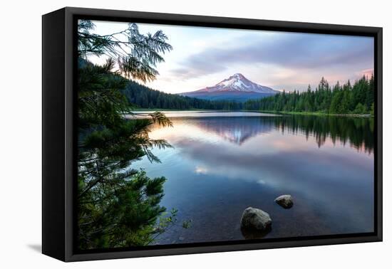 Summer Sunset at Trillium Lake, Oregon-Vincent James-Framed Stretched Canvas