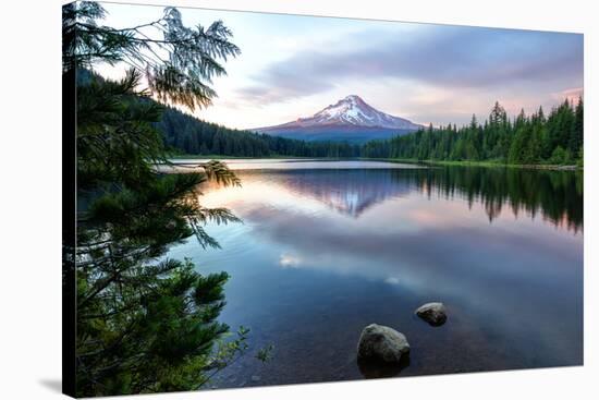 Summer Sunset at Trillium Lake, Oregon-Vincent James-Stretched Canvas