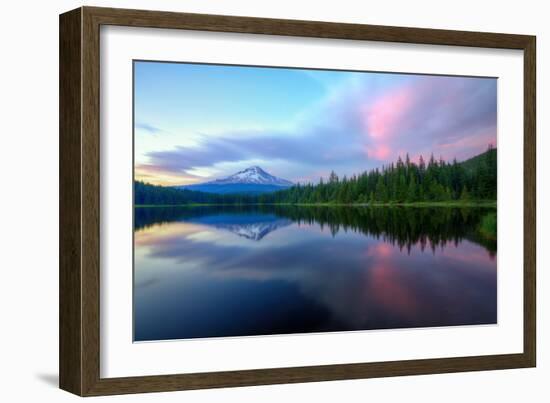 Summer Sunset Reflection at Trillium Lake, Oregon Wilderness-Vincent James-Framed Photographic Print