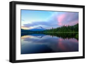 Summer Sunset Reflection at Trillium Lake, Oregon Wilderness-Vincent James-Framed Photographic Print