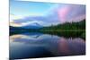 Summer Sunset Reflection at Trillium Lake, Oregon Wilderness-Vincent James-Mounted Photographic Print
