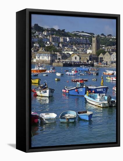 Summer Sunshine on Boats in the Old Harbour, St. Ives, Cornwall, England, United Kingdom, Europe-Peter Barritt-Framed Stretched Canvas