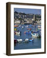 Summer Sunshine on Boats in the Old Harbour, St. Ives, Cornwall, England, United Kingdom, Europe-Peter Barritt-Framed Photographic Print