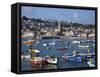 Summer Sunshine on Boats in the Old Harbour, St. Ives, Cornwall, England, United Kingdom, Europe-Peter Barritt-Framed Stretched Canvas