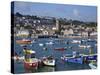 Summer Sunshine on Boats in the Old Harbour, St. Ives, Cornwall, England, United Kingdom, Europe-Peter Barritt-Stretched Canvas