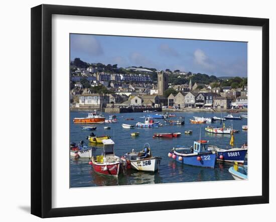 Summer Sunshine on Boats in the Old Harbour, St. Ives, Cornwall, England, United Kingdom, Europe-Peter Barritt-Framed Premium Photographic Print